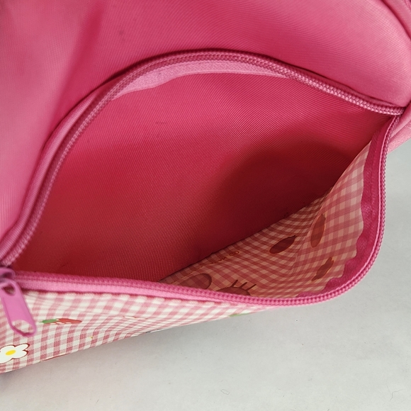 1998 Hello Kitty Pink Mini Backpack 90s Sanrio Plaid Strawberry - Picture 4 of 8